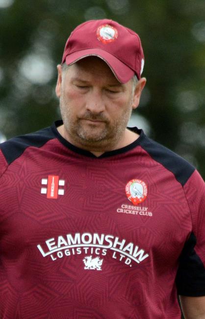 Simon Cole - finished with impressive bowling figures of 4 for 8 for Cresselly Simon Cole - finished with impressive bowling figures of 4 for 8 for Cresselly